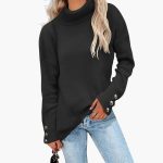 Women’s Turtleneck Sweater with Button Cuffs - Image 6