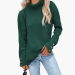 Women’s Turtleneck Sweater with Button Cuffs - Image 5