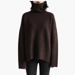 Women’s Turtleneck Sweater with Long Sleeves and Ribbed Texture - Image 2