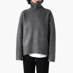 Women’s Turtleneck Sweater with Long Sleeves and Ribbed Texture - Image 3
