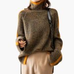 Women’s Turtleneck Sweater with Ribbed Knit - Image 2