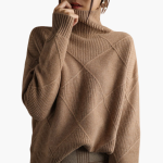 Women’s Turtleneck Sweater with Ribbed Knit and Long Sleeves - Image 5