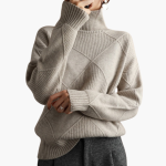 Women’s Turtleneck Sweater with Ribbed Knit and Long Sleeves - Image 6