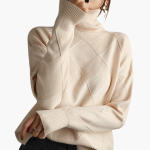 Women’s Turtleneck Sweater with Ribbed Knit and Long Sleeves - Image 4