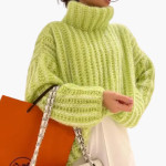 Women's Turtleneck Sweater with Ribbed Knit and Wide Sleeves - Image 4