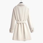 Women’s White Trench Coat with Belt - Image 3