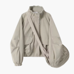 Women’s Windbreaker Jacket with Elastic Cuffs and Front Pockets - Image 2