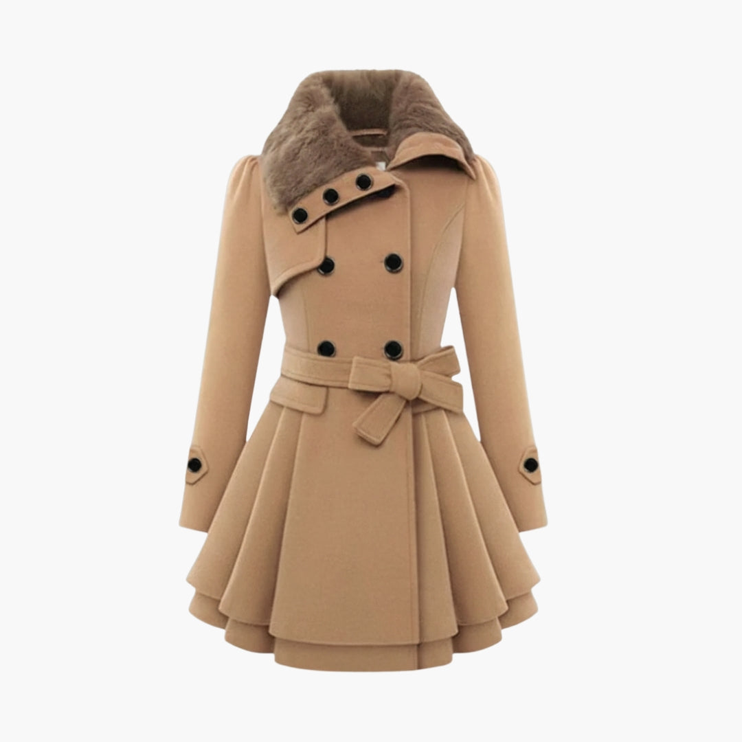 Women_sWinterCoatwithButtonsandBelt.jpg Women’s Winter Coat with Buttons and Belt - Image 1