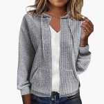 Women’s Zip-Up Hoodie with Drawstring Hood - Image 3