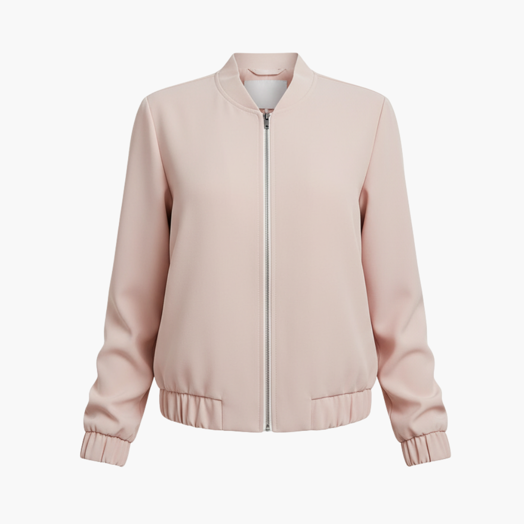 Women_s_Bomber_Jacket_with_Zipper_Closure.png Women’s Bomber Jacket with Zipper Closure - Image 1