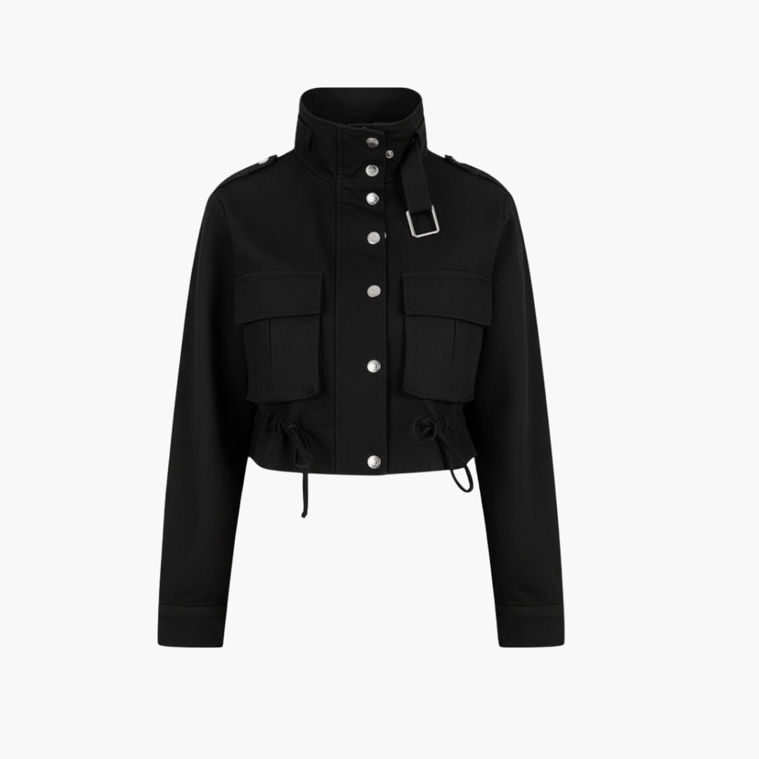Women_s_Cropped_Jacket_with_Flap_Pockets.png Women’s Cropped Jacket with Flap Pockets - Image 1
