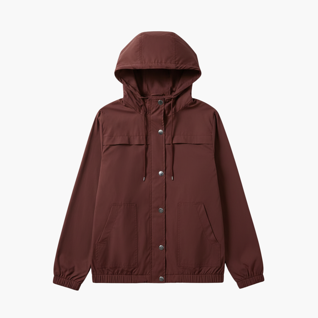 Women_s_Hooded_Jacket_with_Snap_Buttons.png Women’s Hooded Jacket with Snap Buttons - Image 1