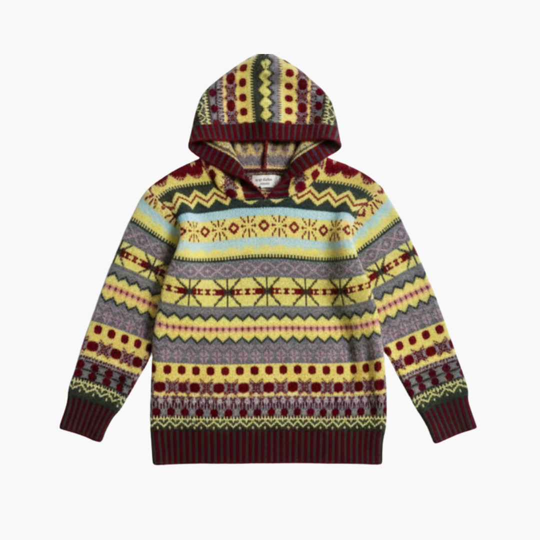 Women_s_Patterned_Knit_Sweater_with_Hood.png Women’s Patterned Knit Sweater with Hood - Image 1