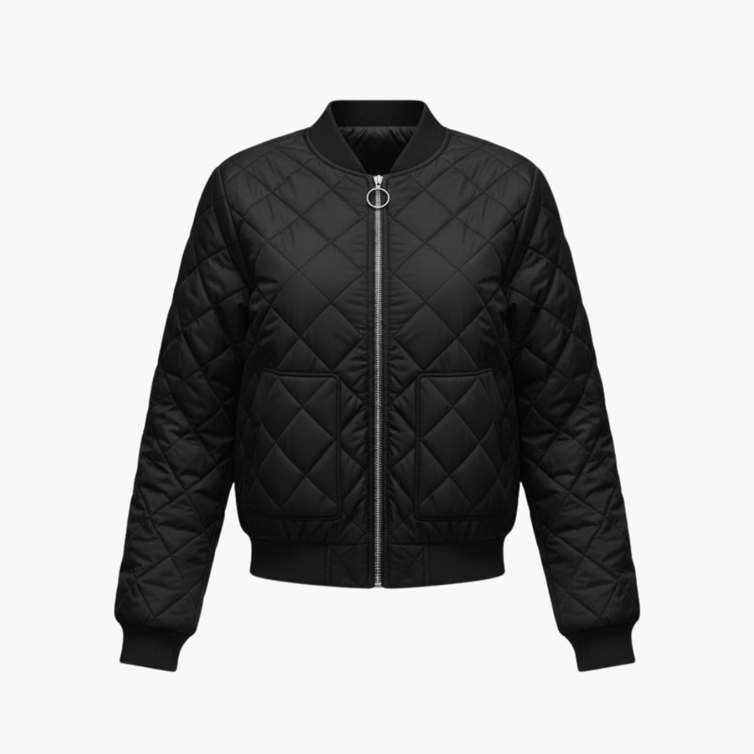 Women_s_Quilted_Bomber_Jacket_with_Full-Zip_Closure.png Women’s Quilted Bomber Jacket with Full-Zip Closure - Image 1