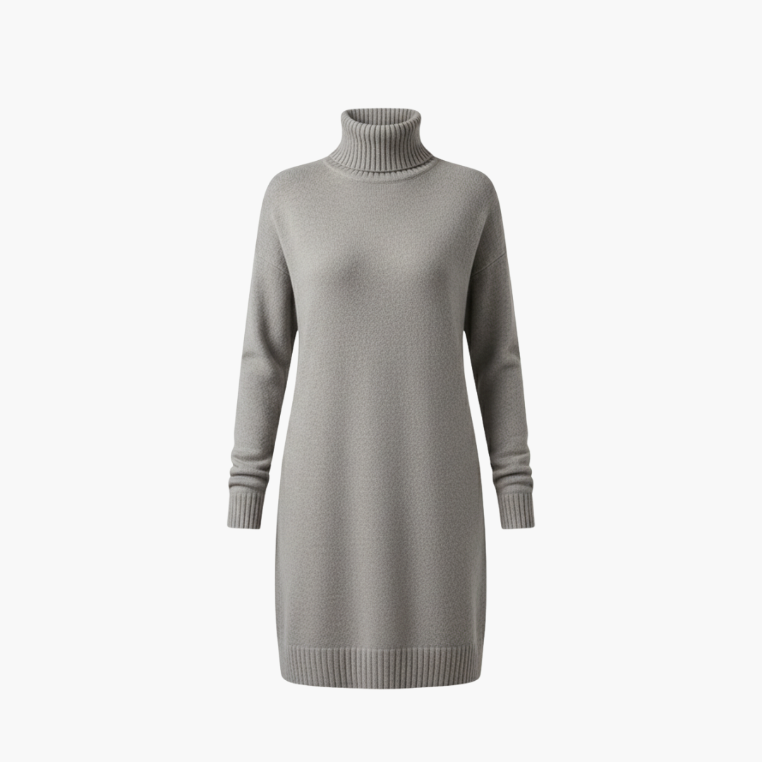 Women_s_Turtleneck_Sweater_Dress_with_Long_Sleeves_and_Ribbed_Hem.png Women’s Turtleneck Sweater Dress with Long Sleeves and Ribbed Hem - Image 1