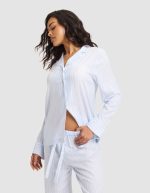 Women's Soft Woven Long Sleeve Pajama Top - Last Chance - Image 3