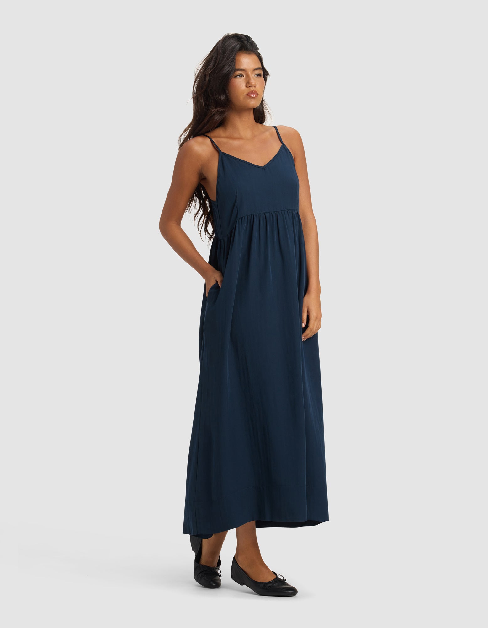 Womens_Sunset_Gathered_Dress_Eclipse_2.jpg Women's Sunset Gathered Dress - Last Chance - Image 1