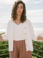 Women's Cozy Earth Coastal Comfort Long Sleeve Button Down - Last Chance - Image 5